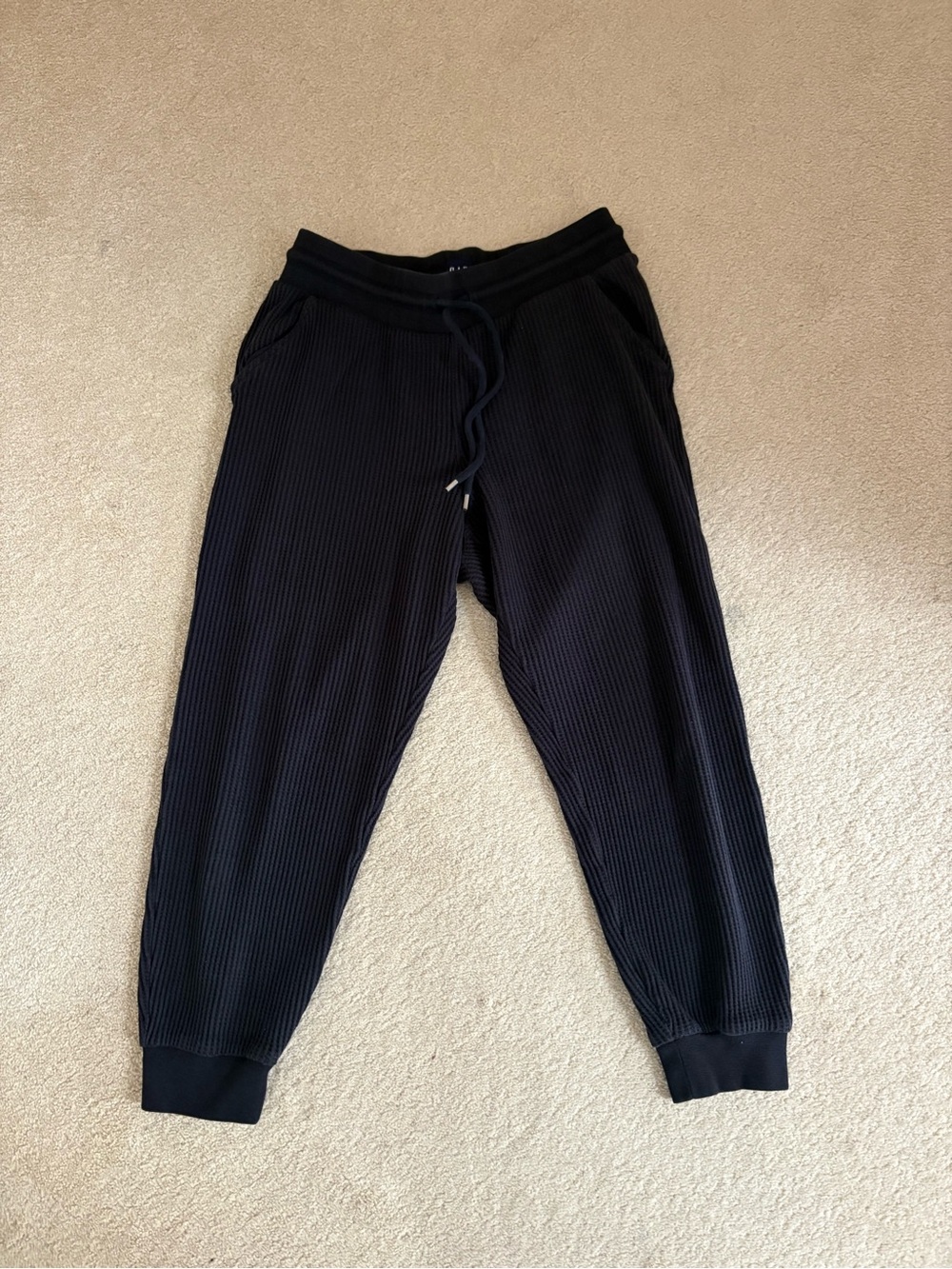 GAP Women’s Black Waffle Joggers with Drawstring